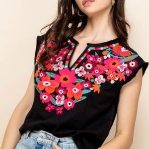 Amazing deal!!!Full bloom Embroidered Tee
